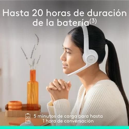 Auricular Inalámbricos Logitech Zone 300 Con Micrófono Blanco — miniatura 5