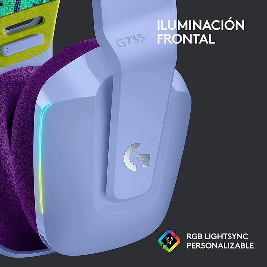 Auricular con Microfono Gamer Logitech G733 Lila RGB Gaming — miniatura 2
