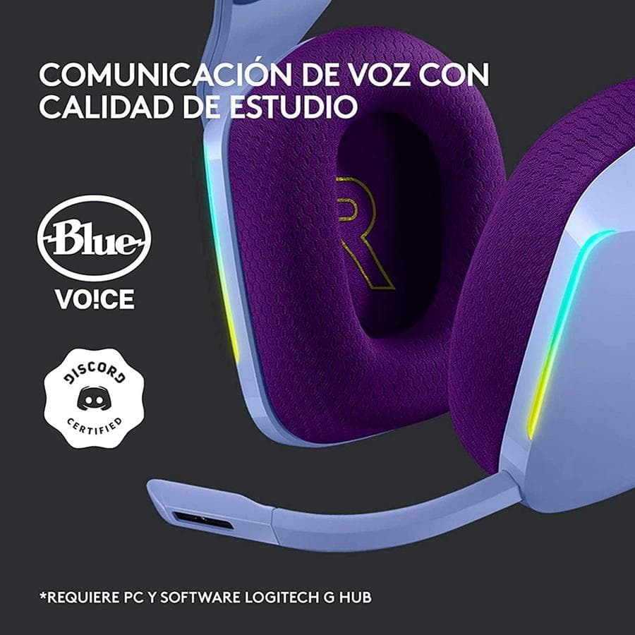Auricular con Microfono Gamer Logitech G733 Lila RGB Gaming — miniatura 3