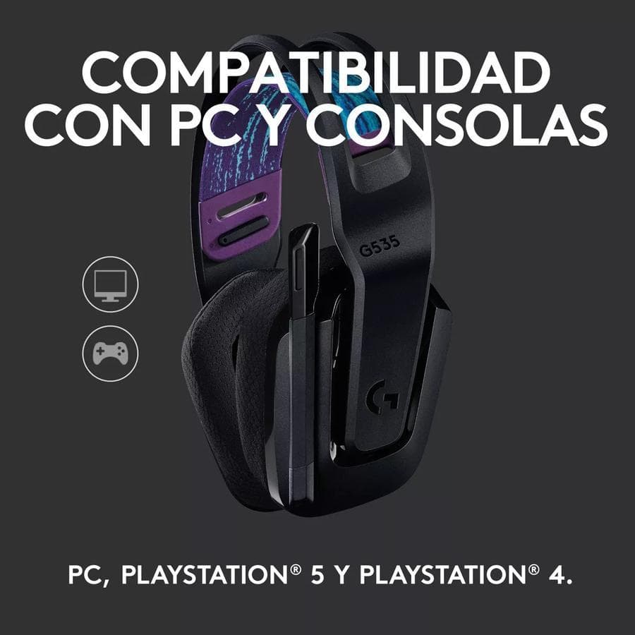 Auricular con Microfono Gamer Logitech G535 Black LIGHTSPEED — miniatura 7