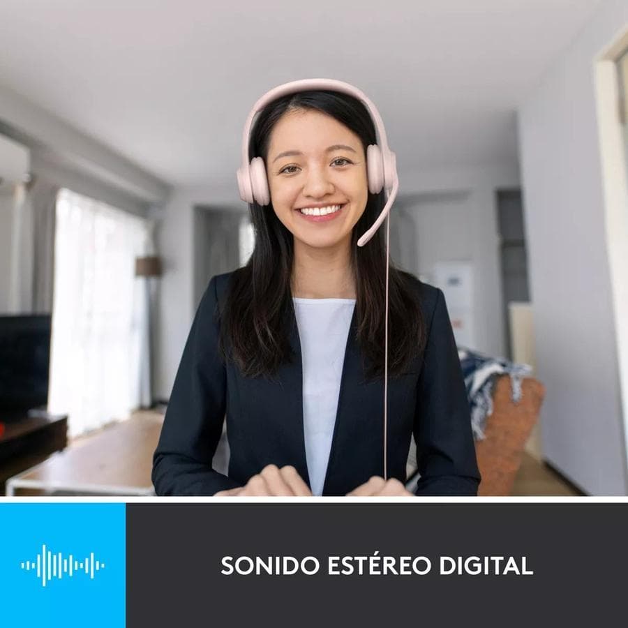 Auricular Logitech H390 USB con Microfono Rosa — miniatura 4