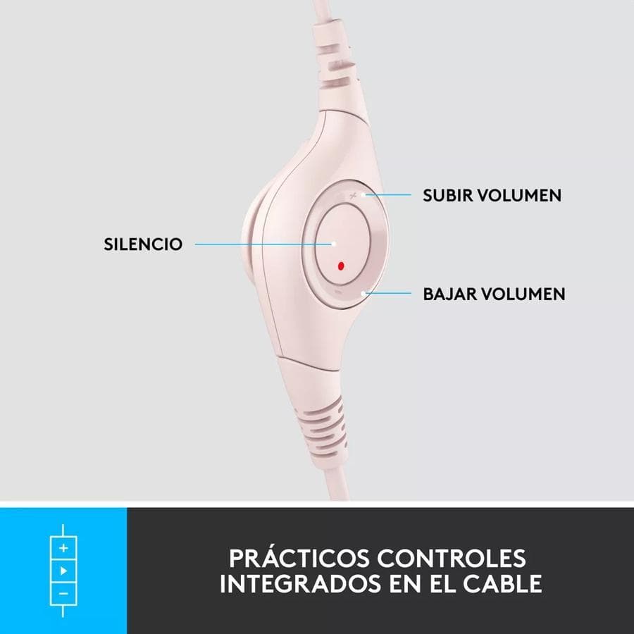 Auricular Logitech H390 USB con Microfono Rosa — miniatura 5
