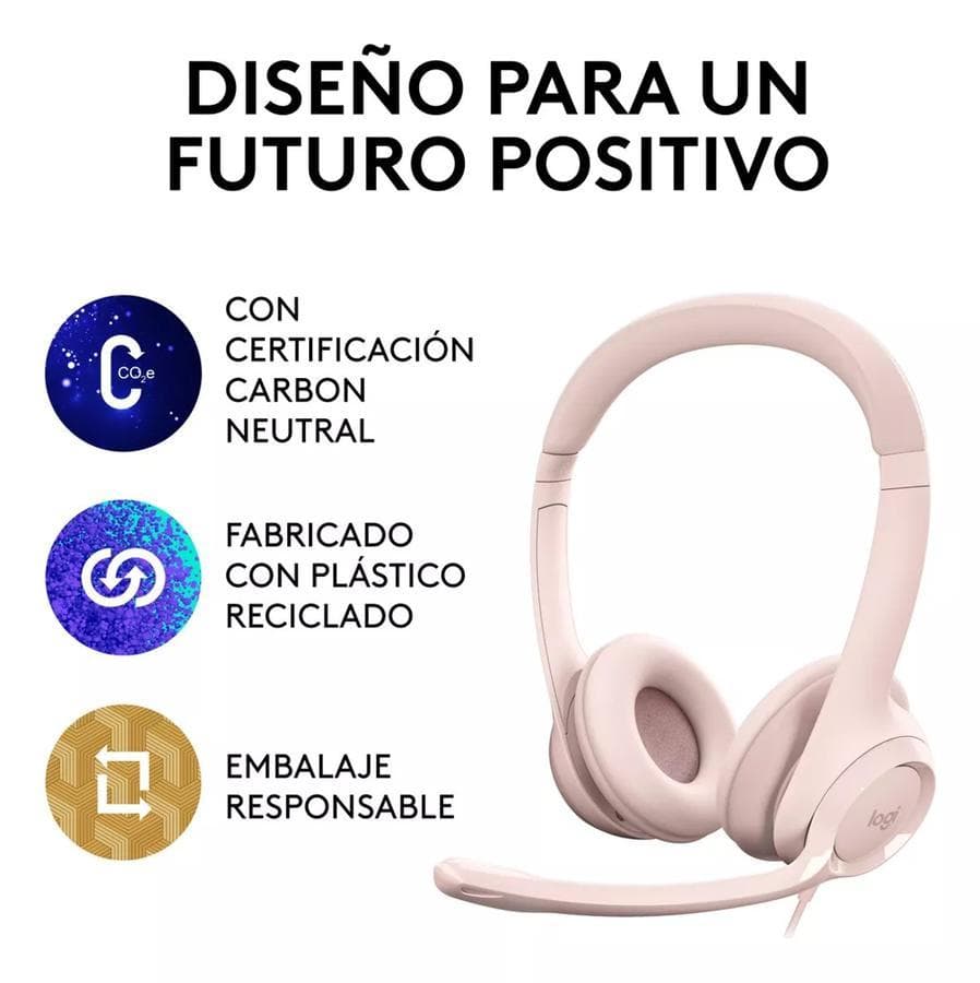 Auricular Logitech H390 USB con Microfono Rosa — miniatura 7