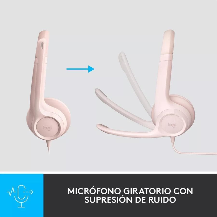 Auricular Logitech H390 USB con Microfono Rosa — miniatura 8