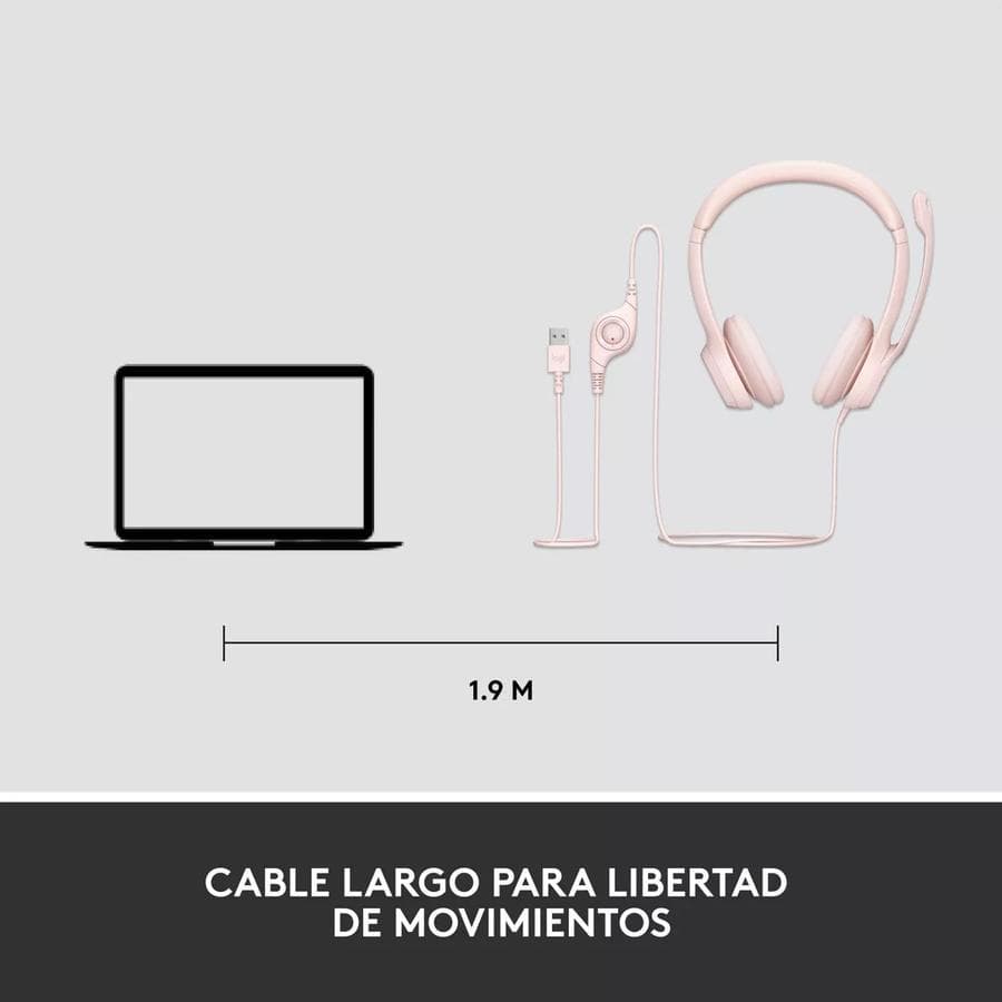 Auricular Logitech H390 USB con Microfono Rosa — miniatura 11