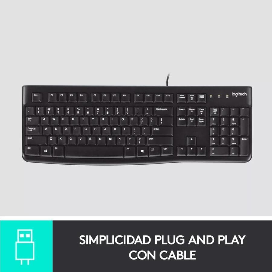 Teclado Usb Logitech (K120) Negro — miniatura 5