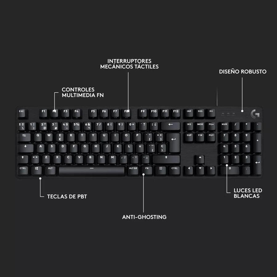 Teclado Usb Mecánico Logitech TKL (G413 -SE) Negro — miniatura 2