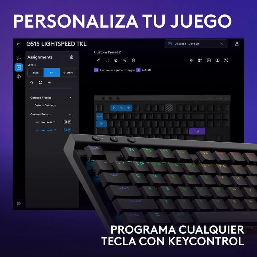 Teclado Gamer Logitech G515 Lightspeed Tkl Wireless — miniatura 2