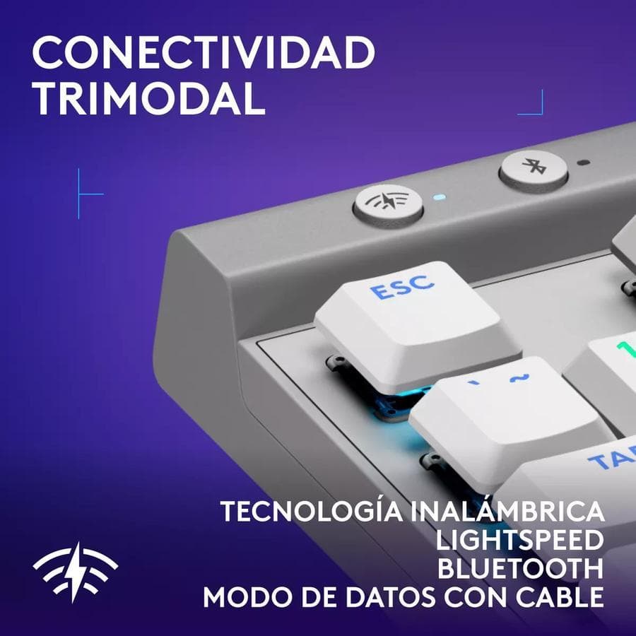 Teclado Gamer Logitech G515 Lightspeed Tkl Wireless Blanco — miniatura 4