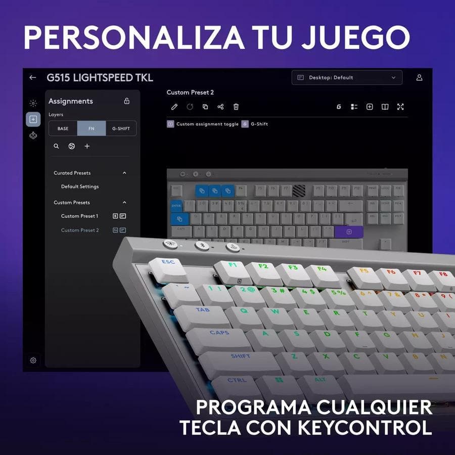Teclado Gamer Logitech G515 Lightspeed Tkl Wireless Blanco — miniatura 8