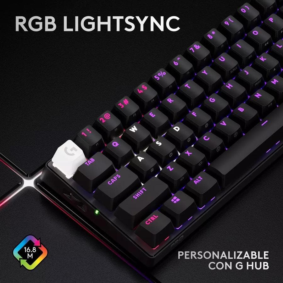 Teclado Gamer Logitech Pro X 60, Inalámbrico Lightspeed Negro — miniatura 9