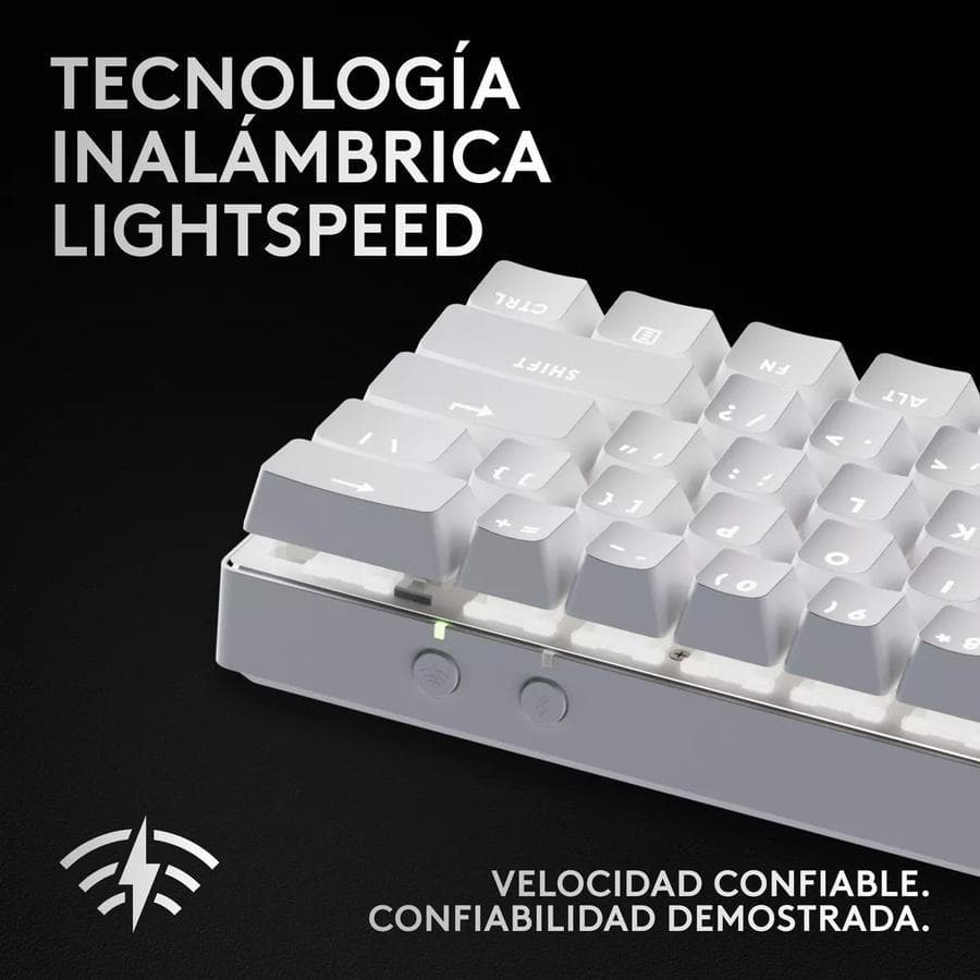 Teclado Gamer Logitech Pro X 60, Inalámbrico Lightspeed Blanco — miniatura 2