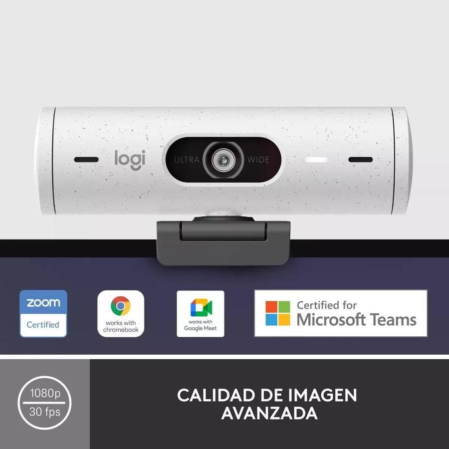 Cámara Web Logitech Full Hd 1080P Rightlight 4 Brio 500 Blanco — miniatura 5