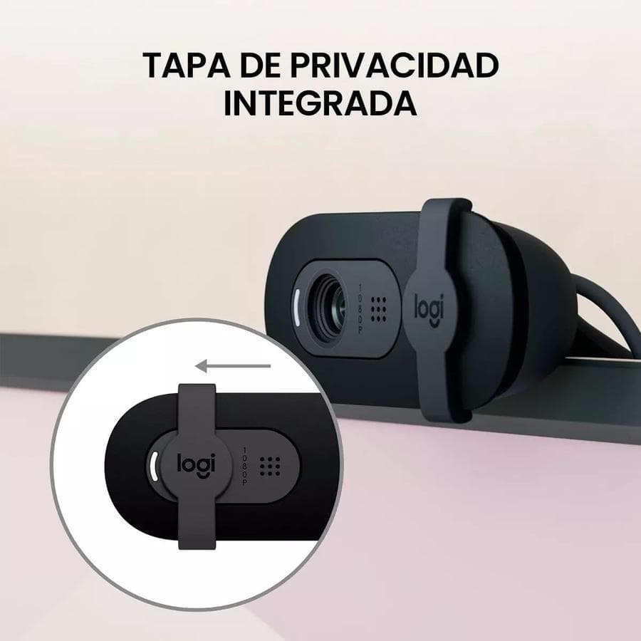 Cámara Web Full Hd 1080P, Rightlight 2, Logitech Brio 100 Negro — miniatura 2