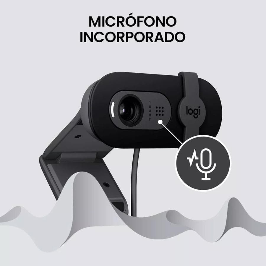Cámara Web Full Hd 1080P, Rightlight 2, Logitech Brio 100 Negro — miniatura 5