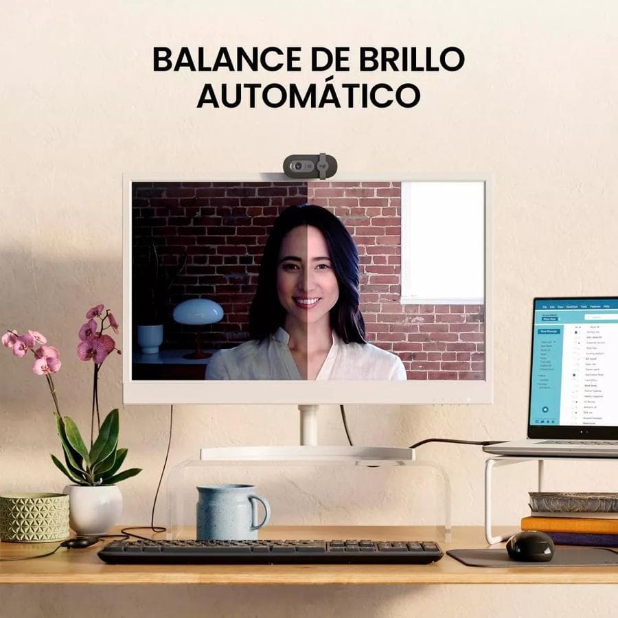 Cámara Web Full Hd 1080P, Rightlight 2, Logitech Brio 100 Negro — miniatura 7