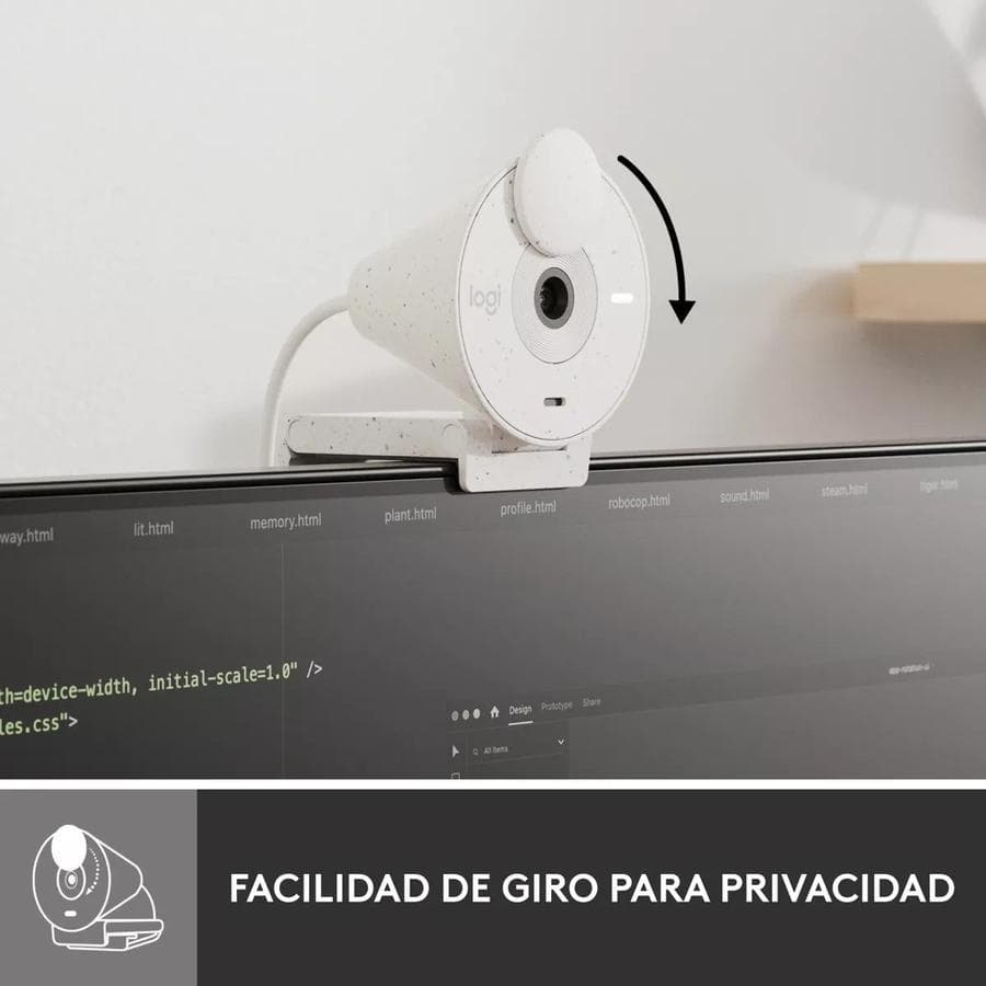 Webcam Full Hd 1080P, Rightlight 2, Logitech Brio 300, Usb-C — miniatura 2