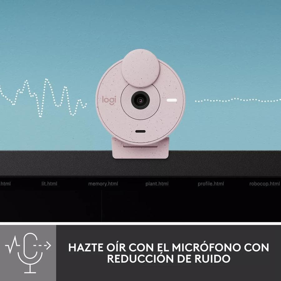 Webcam Full Hd 1080P, Logitech Brio 300, Rightlight 2, Usb-C Rosa — miniatura 8