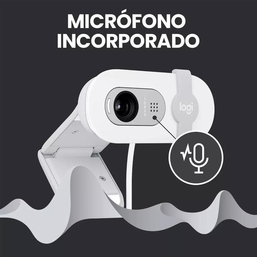 Cámara Web Full Hd 1080P, Rightlight 2, Logitech Brio 100 Blanco — miniatura 4