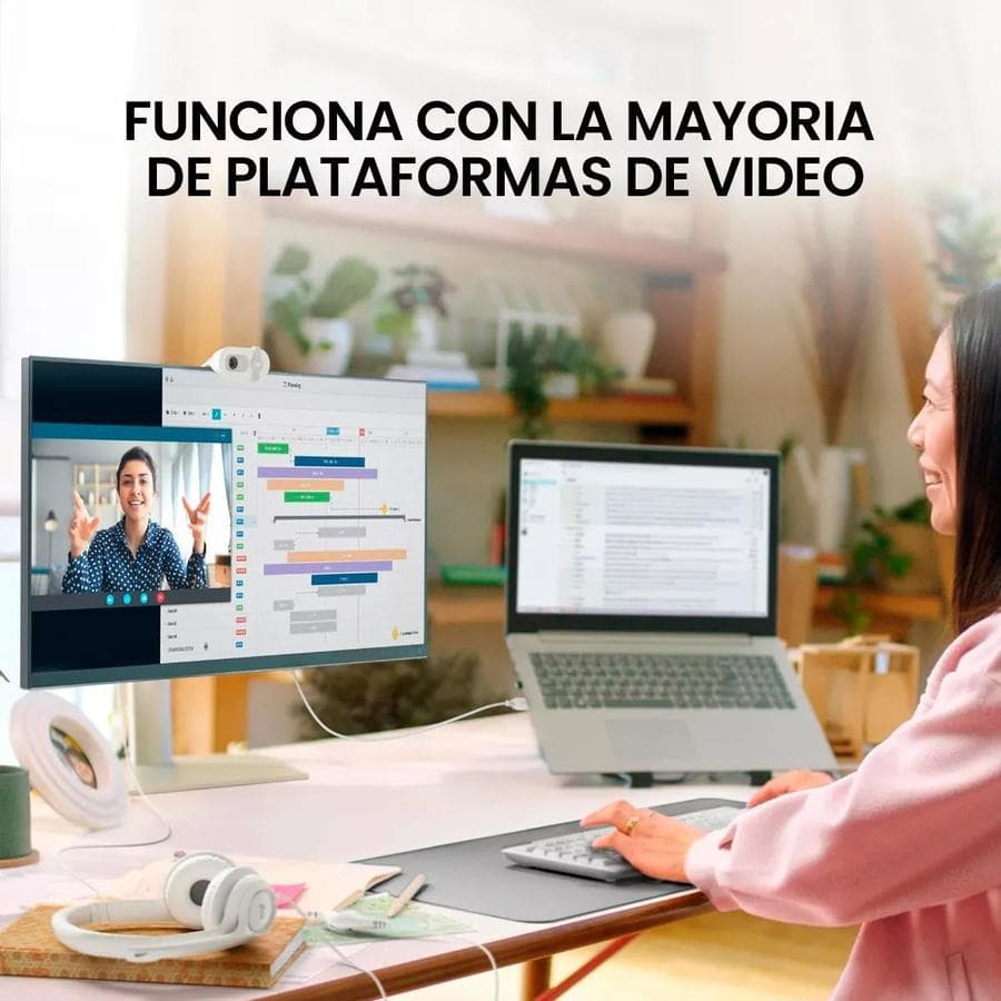 Cámara Web Full Hd 1080P, Rightlight 2, Logitech Brio 100 Blanco — miniatura 6