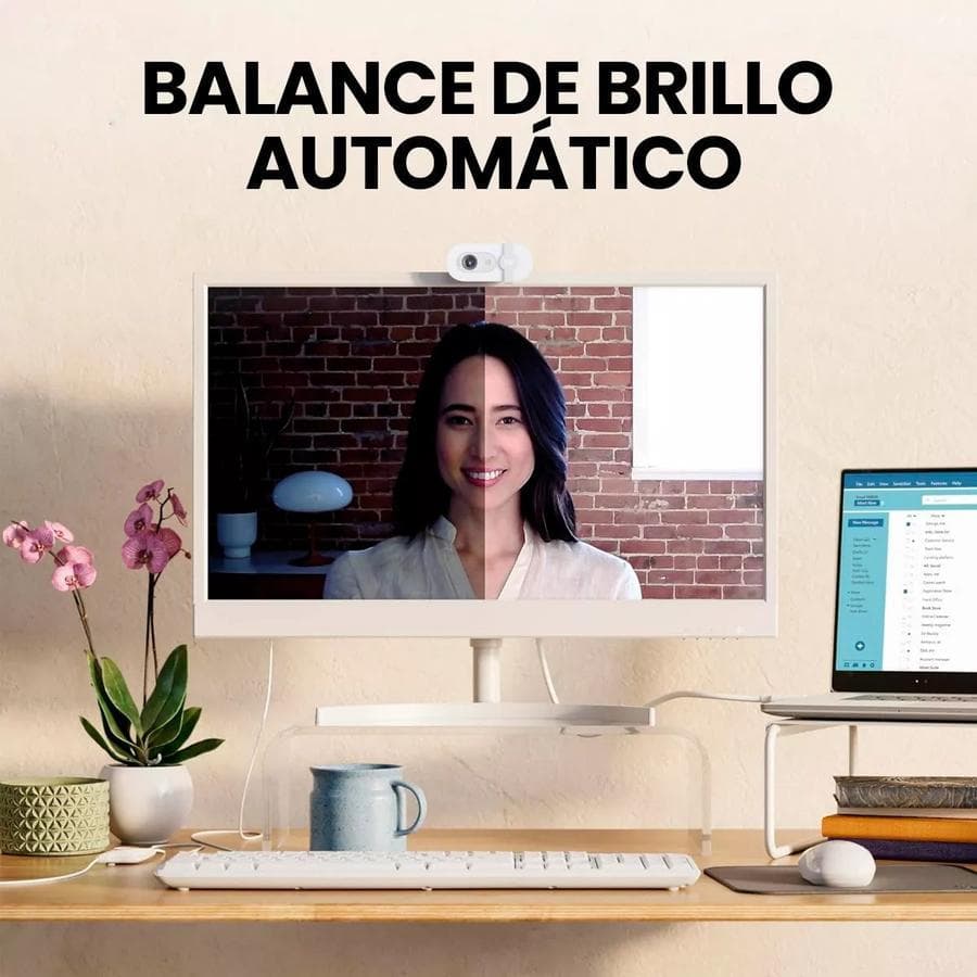 Cámara Web Full Hd 1080P, Rightlight 2, Logitech Brio 100 Blanco — miniatura 7