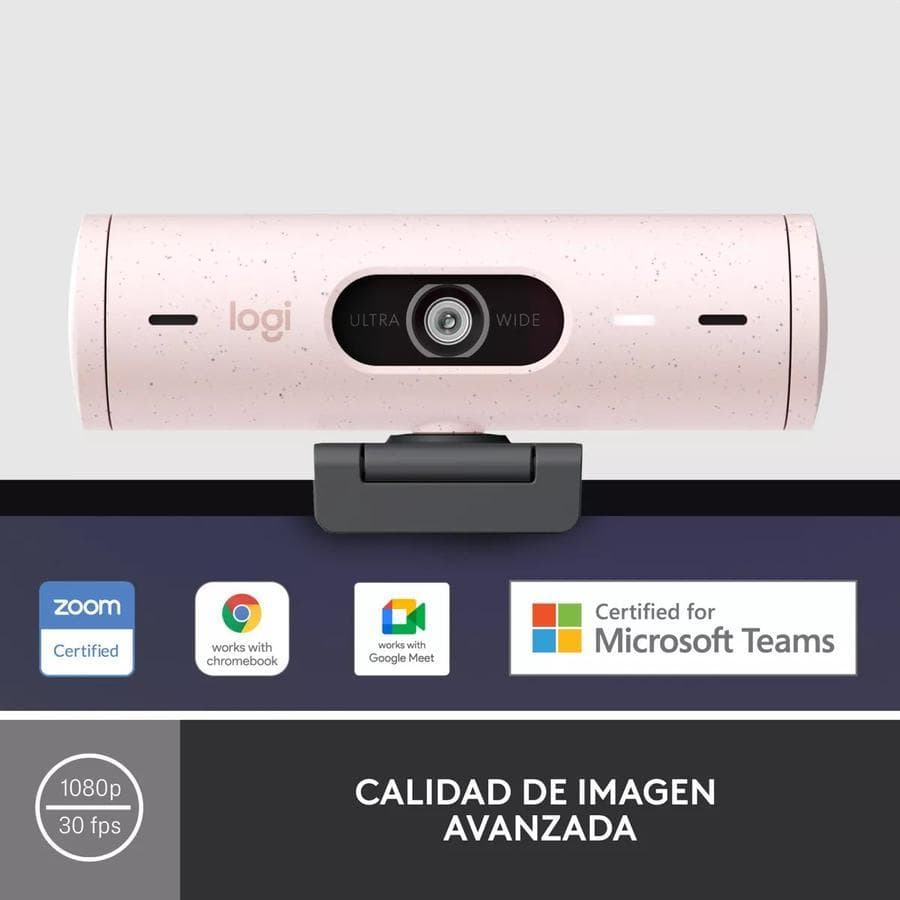 Cámara Web Full Hd 1080P, Rightlight 4, Logitech Brio 500 Rosado — miniatura 2