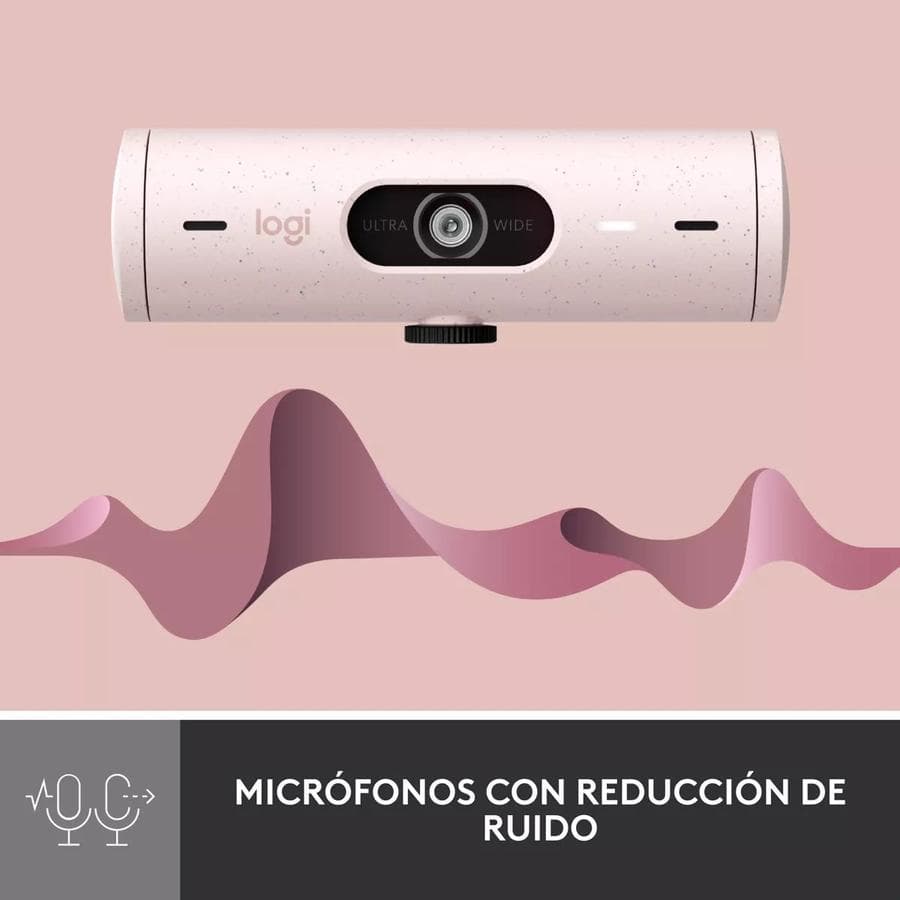 Cámara Web Full Hd 1080P, Rightlight 4, Logitech Brio 500 Rosado — miniatura 6
