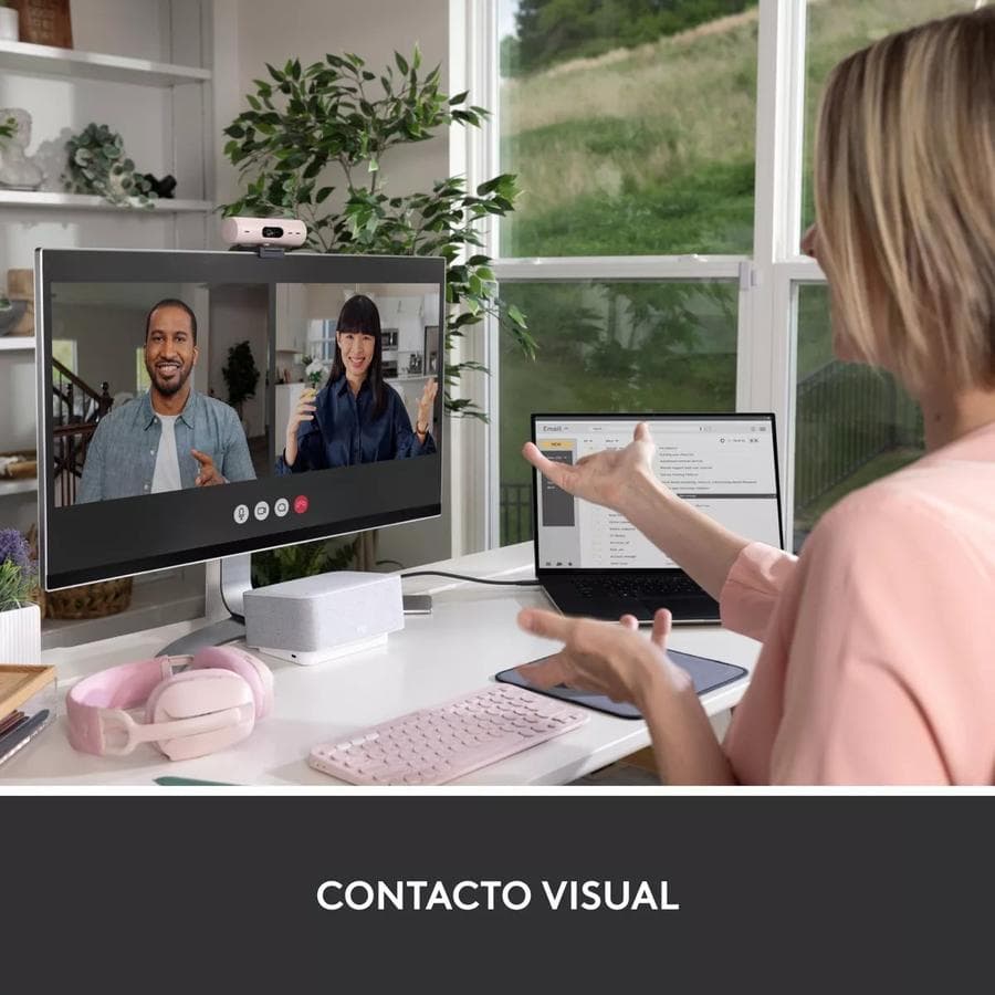 Cámara Web Full Hd 1080P, Rightlight 4, Logitech Brio 500 Rosado — miniatura 7
