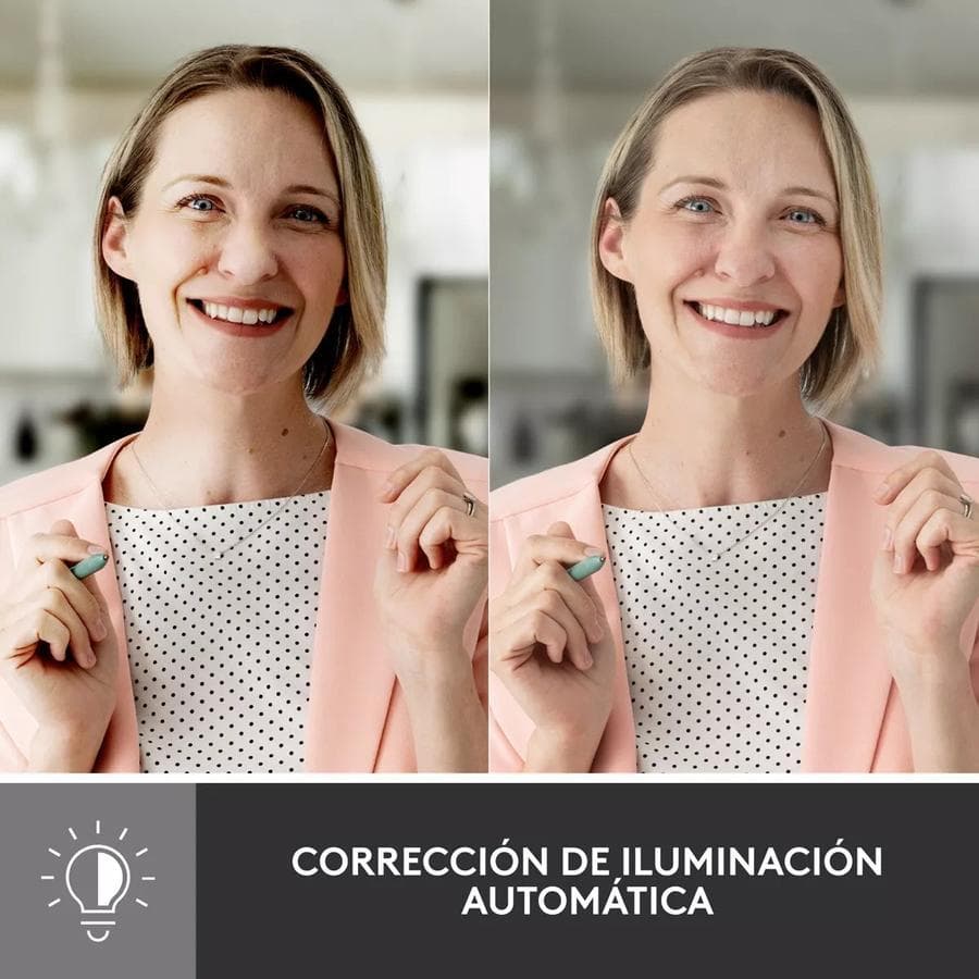 Cámara Web Full Hd 1080P, Rightlight 4, Logitech Brio 500 Rosado — miniatura 9