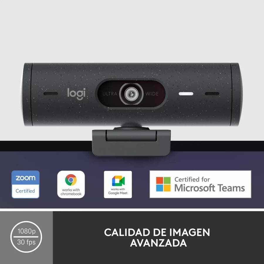 Webcam Full Hd 1080P, Rightlight 4, Logitech Brio 500 Negro — miniatura 2