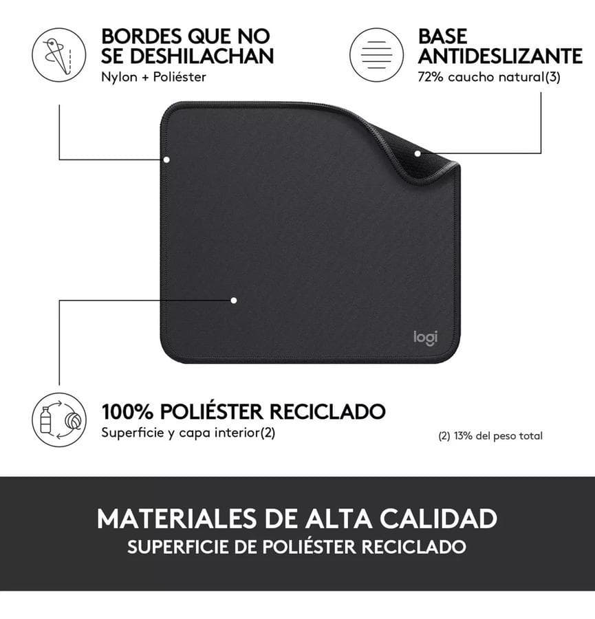 Mouse Pad Logitech 200x230mm Black — miniatura 5