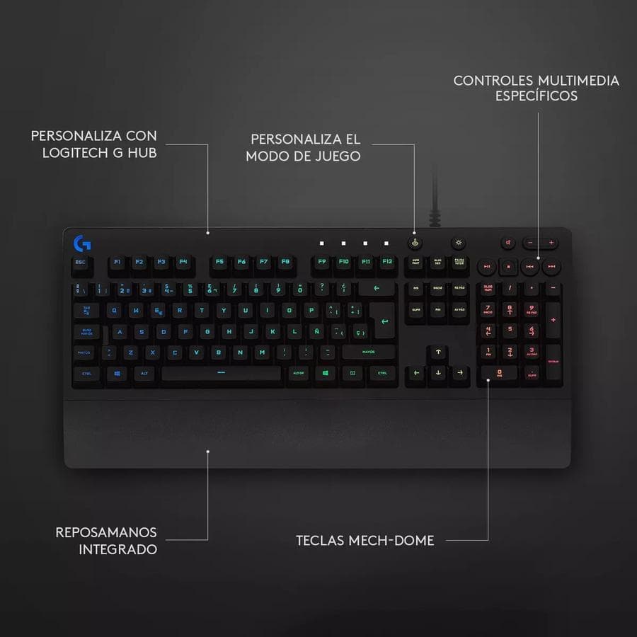 Teclado Gamer Logitech G213 RGB Prodigy Gaming ingles — miniatura 5