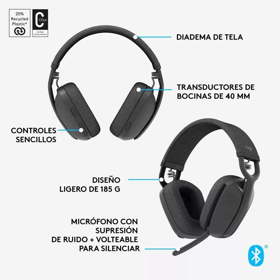 Auricular Logitech Zone Vibe 100  Graphite — miniatura 2