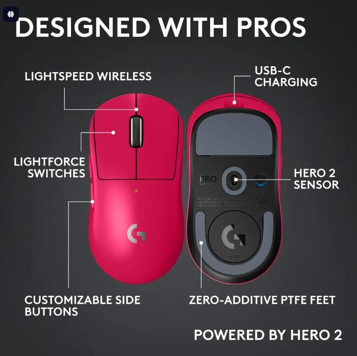 Mouse Gamer Logitech G Pro X Superlight 2c Rosa — miniatura 3