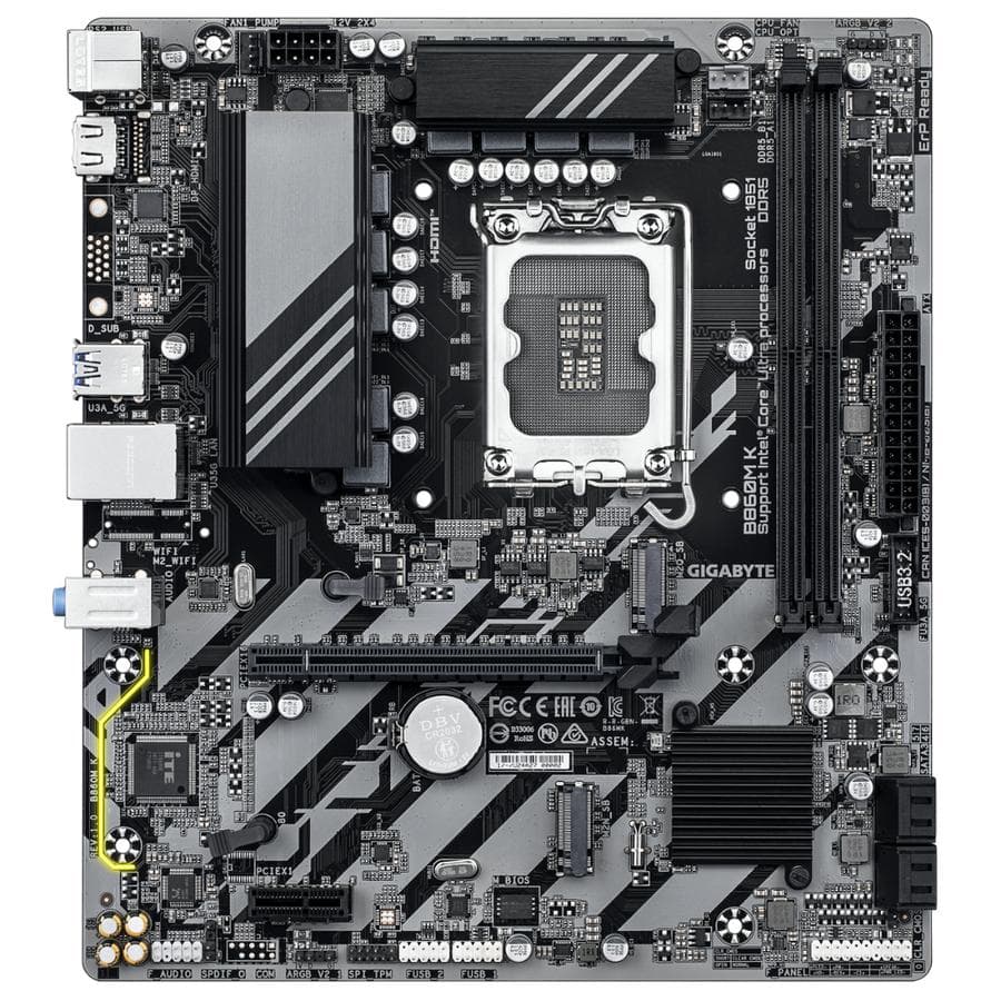 Mother Gigabyte B860M K Socket 1851 — miniatura 2