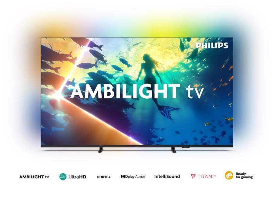 Tv Smart Led Philips 65" QLED 4k 65PUD8250/77 Titan OS Ambilight