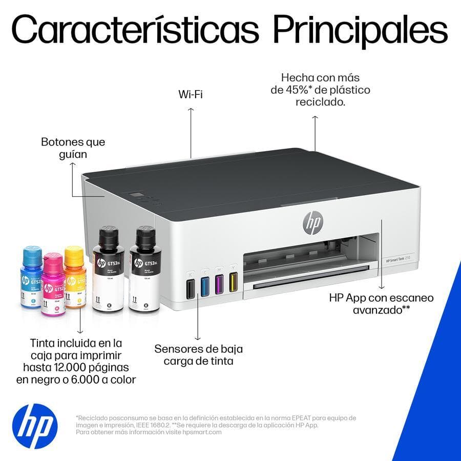 Impresora HP Smart Tank 210 (3D4L3A) Wifi/Usb — miniatura 5