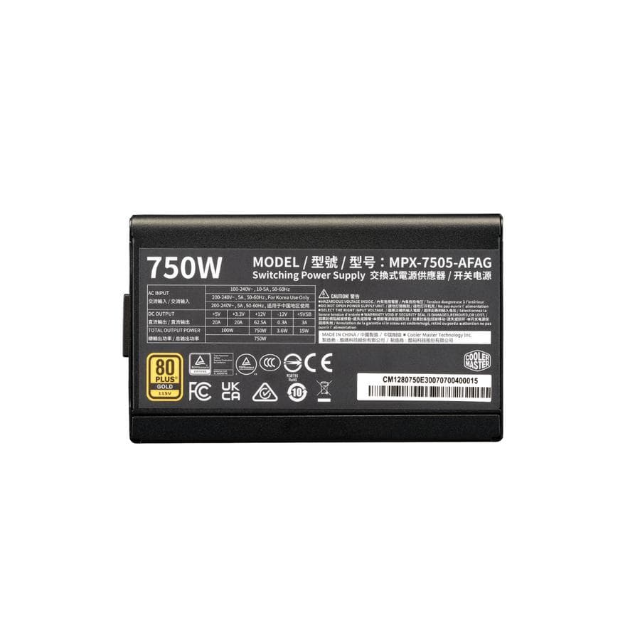 FUENTE COOLER MASTER 750W 80+ GOLD AWO CORD ATX 3.1 MODULAR — miniatura 4