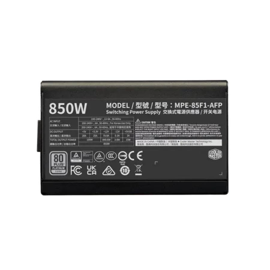 Fuente Cooler Master ELITE 80+ Platinum 850W FM BL W/AR cord — miniatura 3