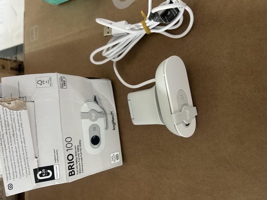 Cámara Web Full Hd 1080P, Rightlight 2, Logitech Brio 100 Blanco - Outlet — miniatura 3