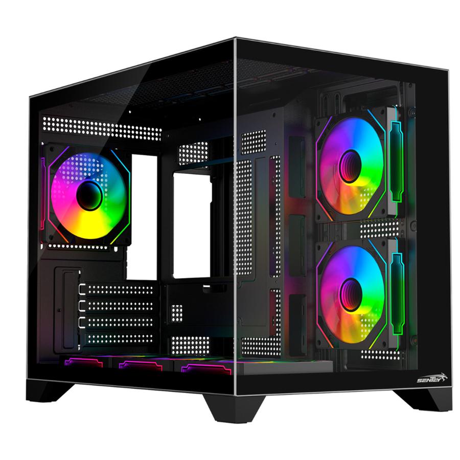Gabinete Sentey A20 PRO 6 Fan Argb Vidrio templado Negro  