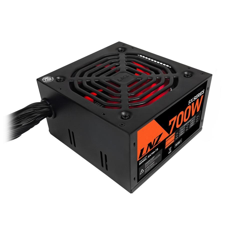 Fuente Pc Lnz 700W Sx700-TS Negra, Fan Red By 