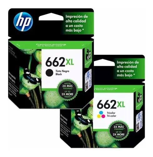 Pack Cartuchos De Tinta Hp 662xl Negro + Tri-color Original