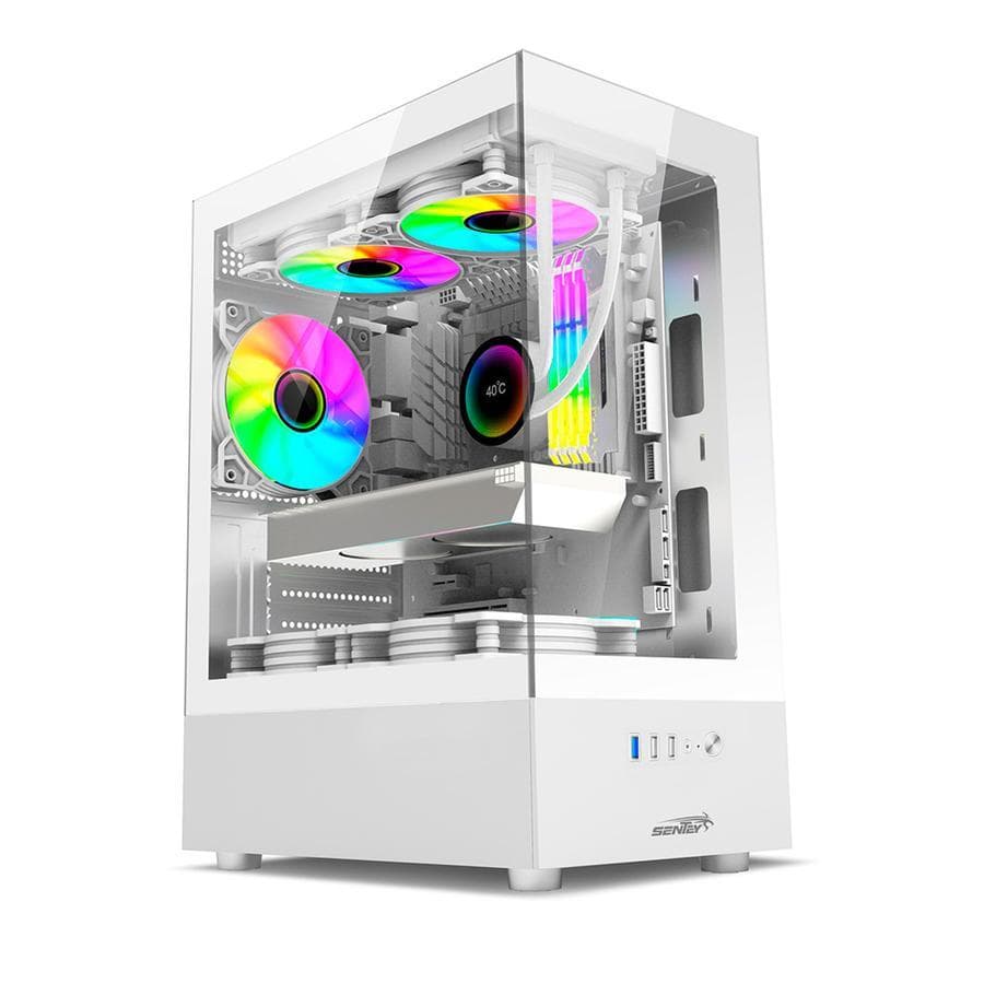 Gabinete Sentey (6100-SF-W) H10 Lateral Acrilico Blanco