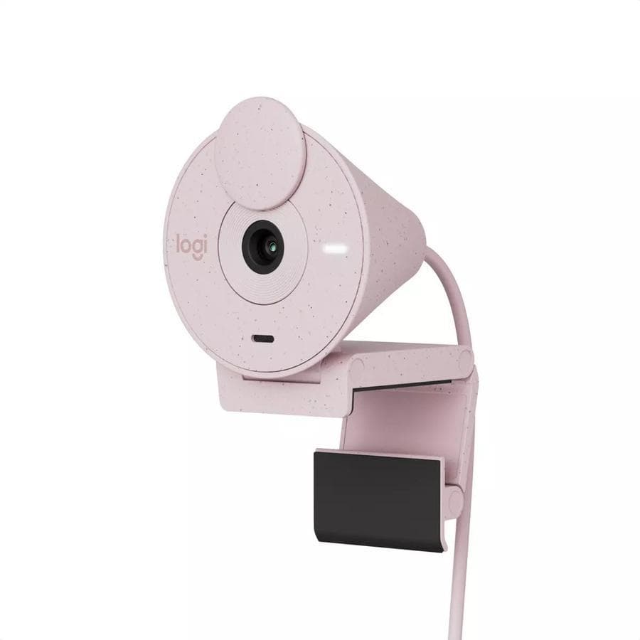 Webcam Full Hd 1080P, Logitech Brio 300, Rightlight 2, Usb-C Rosa