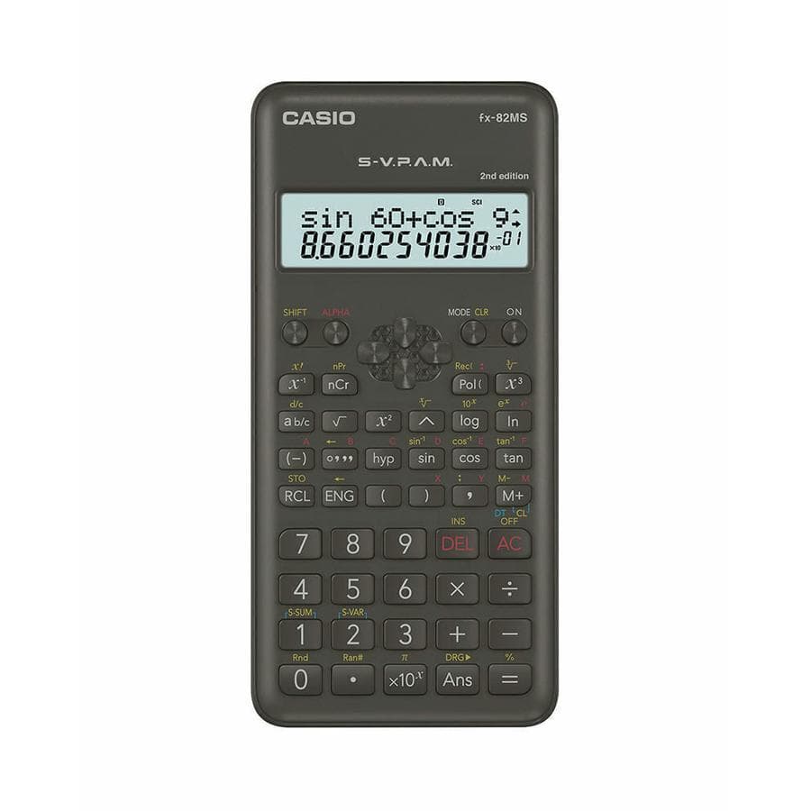 Calculadora Cientifica Casio (FX-82MS-2) 240 Funciones Black