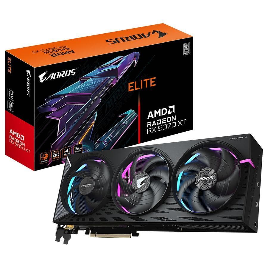 Placa de Video Gigabyte RX 9070 XT AORUS OC 16G GDDR6