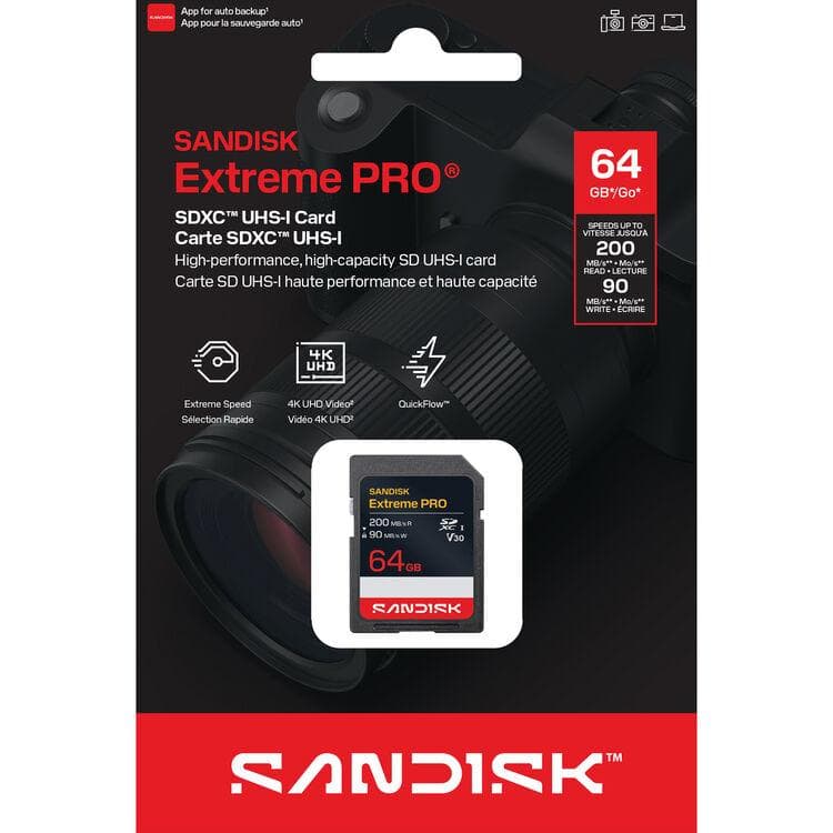 Tarjeta de Memoria SD SanDisk 64GB UHS-I Extreme Pro