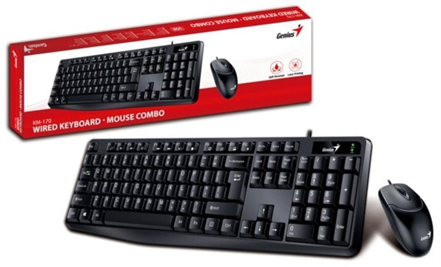 Teclado y Mouse Usb Genius (KM-170) Negro - Outlet