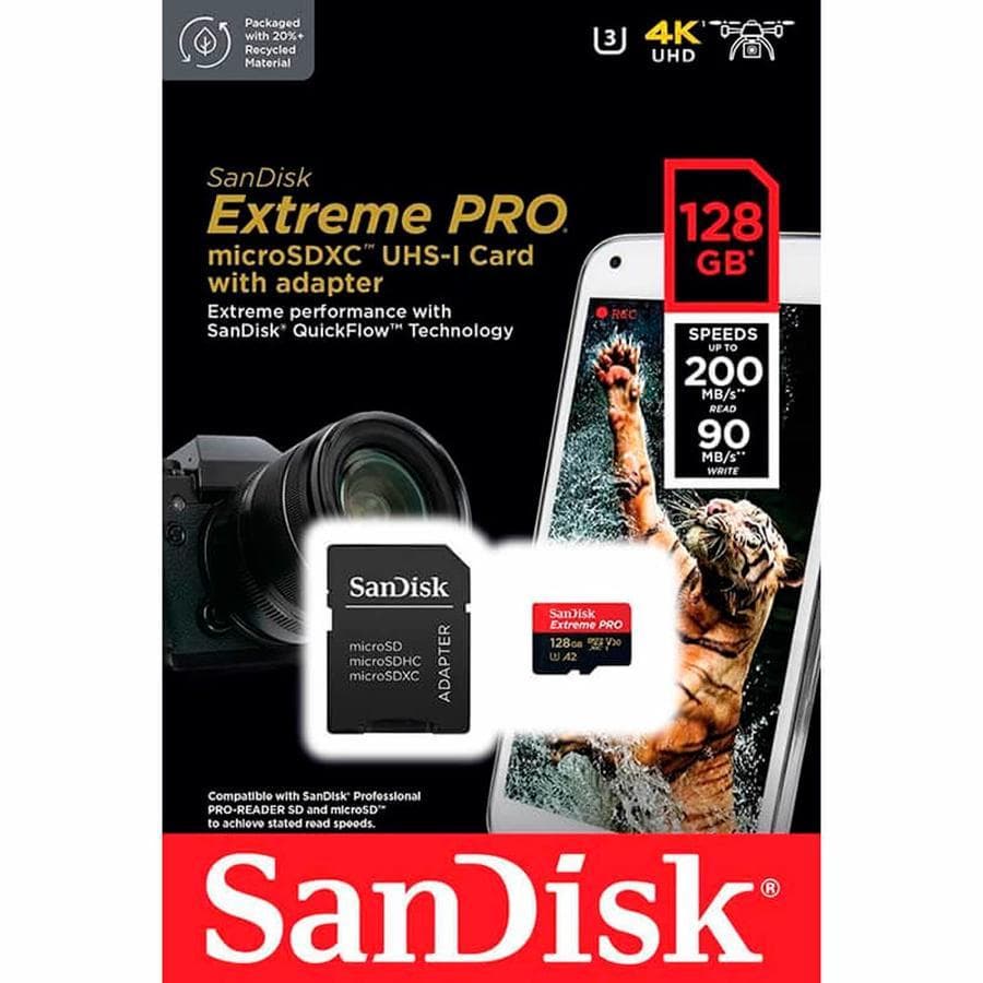 Memoria Micro Sd 128 Gb Sandisk Extreme Con Adaptador - Outlet